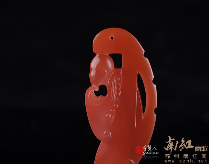 悟道修禅 精品纯色南红玛瑙联合料雕件
